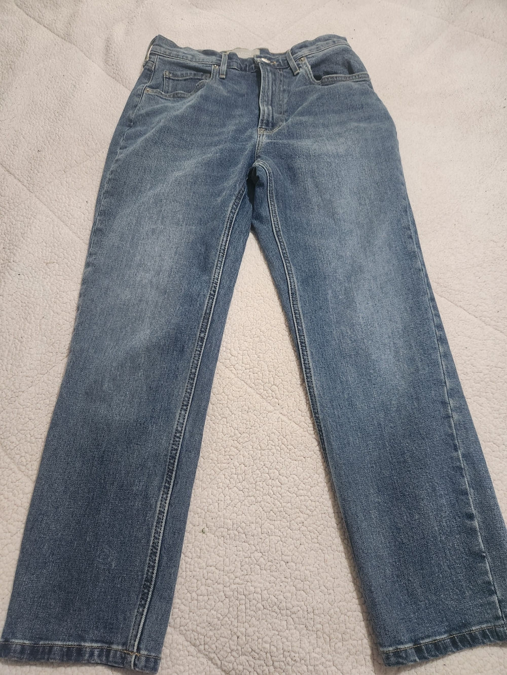 Everlane Organic Cotton Crop Straight-Leg Denim Jeans - Light Blue